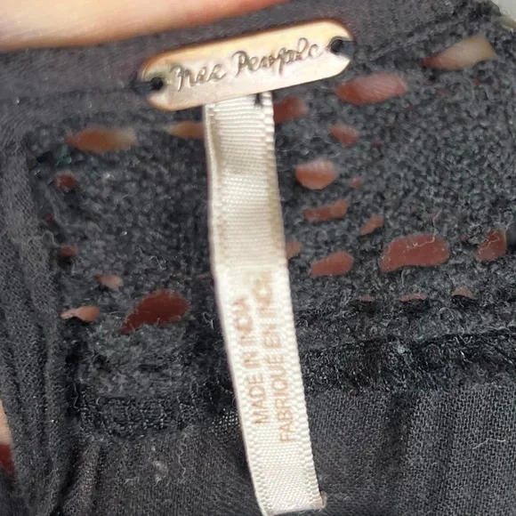 Free People Dress Womens Medium Black Perfectly Victorian Boho Whimsical Girly - Picture 8 of 10